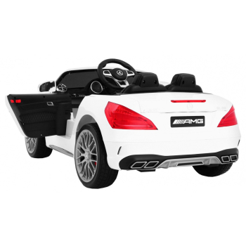 Mercedes AMG SL65 dla dzieci Biały + Pilot + Bagażnik + Regulacja siedzenia + MP3 LED + Wolny Start